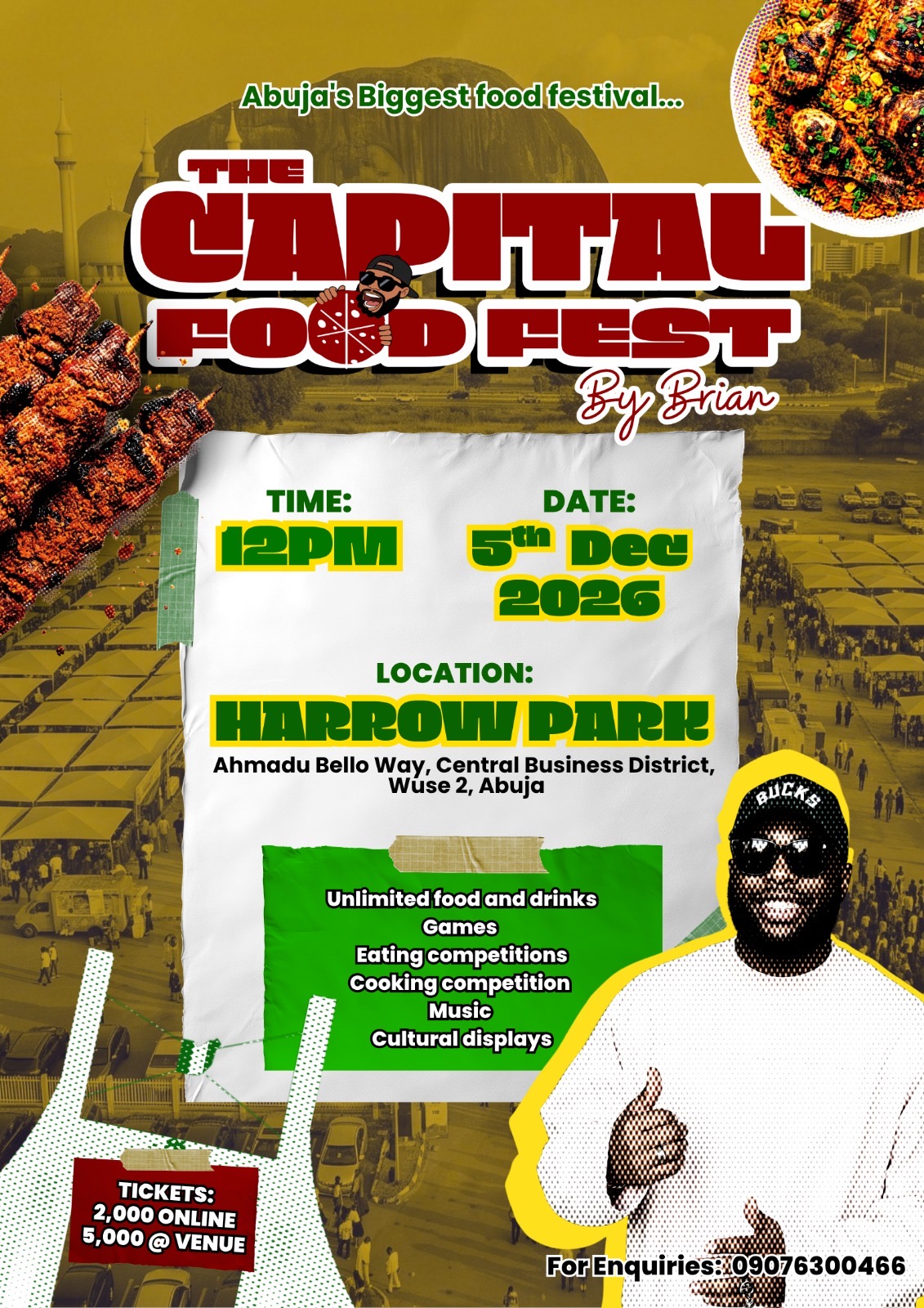 The Capital Food Fest, 5 December 2026, Harrow Park Abuja