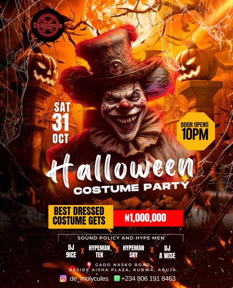 Halloween Costume Party at De Molycules poster